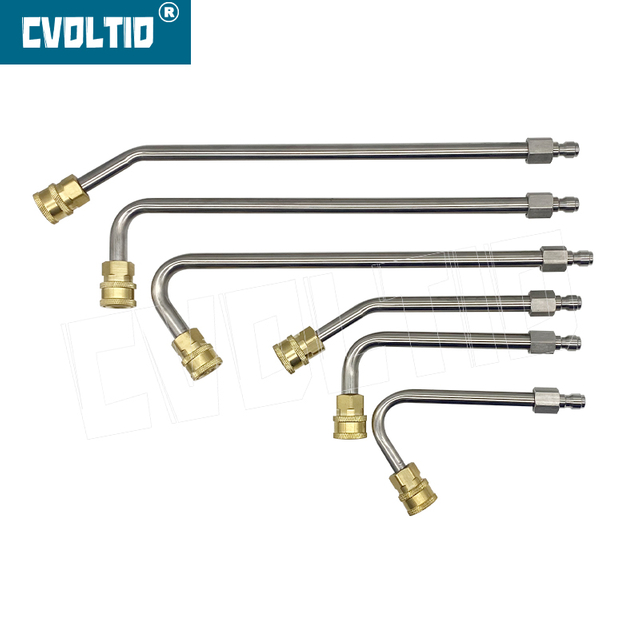 Varita de extensión para lavadora de alta presión, 4000 PSI, kit de varilla curvada de 30°,90°,120°, conexión rápida de 1/4''