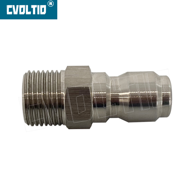 Adaptador de lavadora de alta presión Material de acero inoxidable 3/8'MNPT a 3/8'QD PLUG